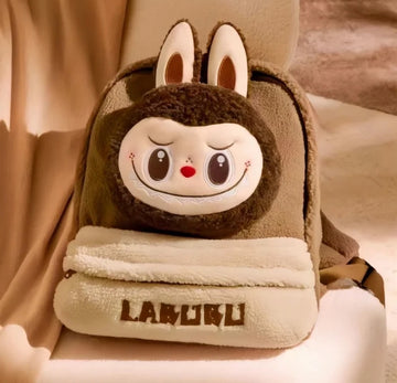 Classic Bag Series-LABUBU Berber Fleece Backpack (Brown)
