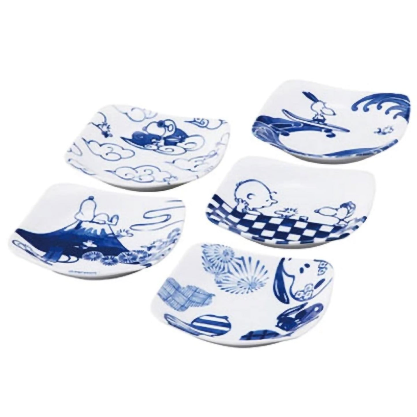 Snoopy 5pc of Side Dish Plates (S-2)