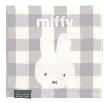 Miffy Mini Towel - Gray Gingham