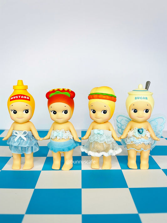 Sonny Angel Doll Clothes Dress Pack (Blue) – 4 sets of Skirts, Tops & Butterfly Wings *Dolls are not included*
