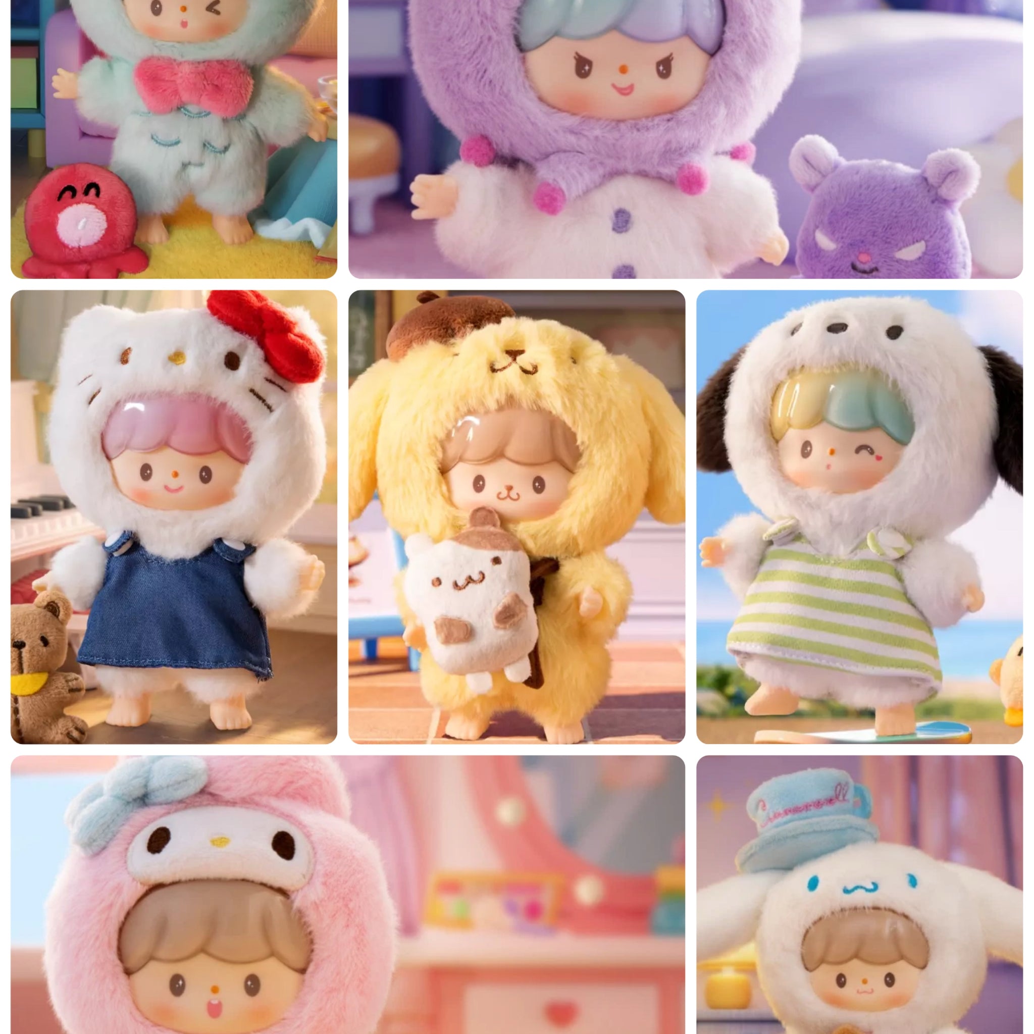 Zzoton Sanrio Characters Love League Buddies Series Vinyl Plush Doll Blind Box [1 BOX]