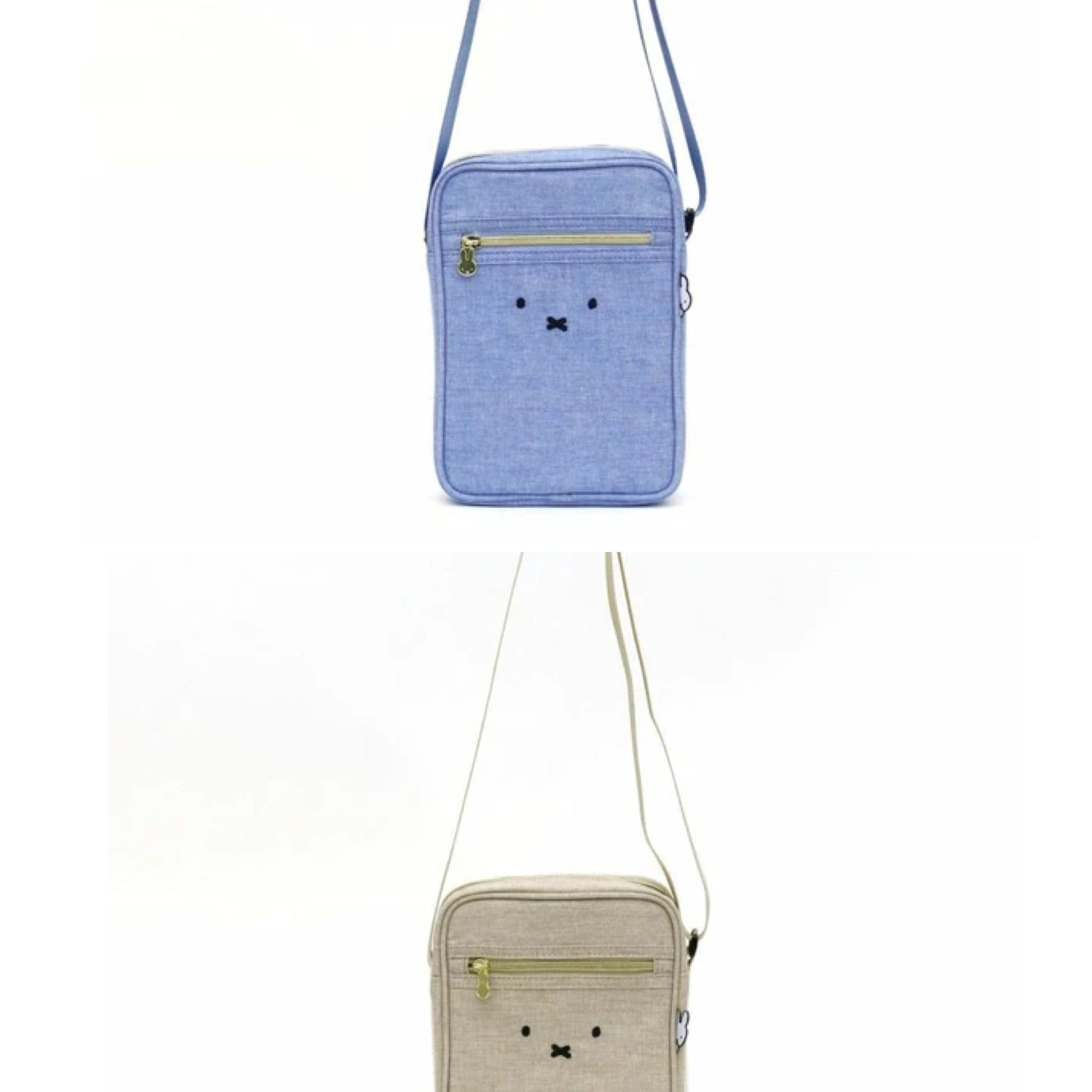 Miffy Square Cross Body Bag - Light Blue and Beige (C-3)