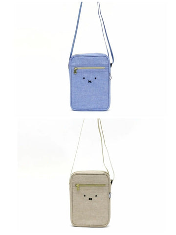 Miffy Square Cross Body Bag - Light Blue and Beige (C-3)