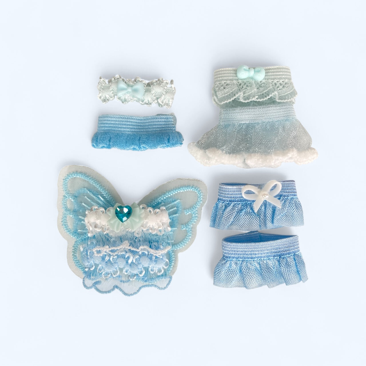 Sonny Angel Doll Clothes Dress Pack (Blue) – 4 sets of Skirts, Tops & Butterfly Wings *Dolls are not included*