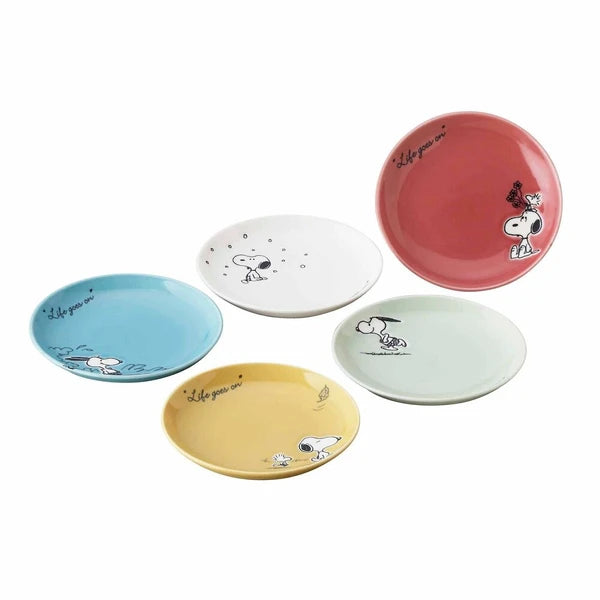 Snoopy 5pc of Colorful Dish Plates 14cm
