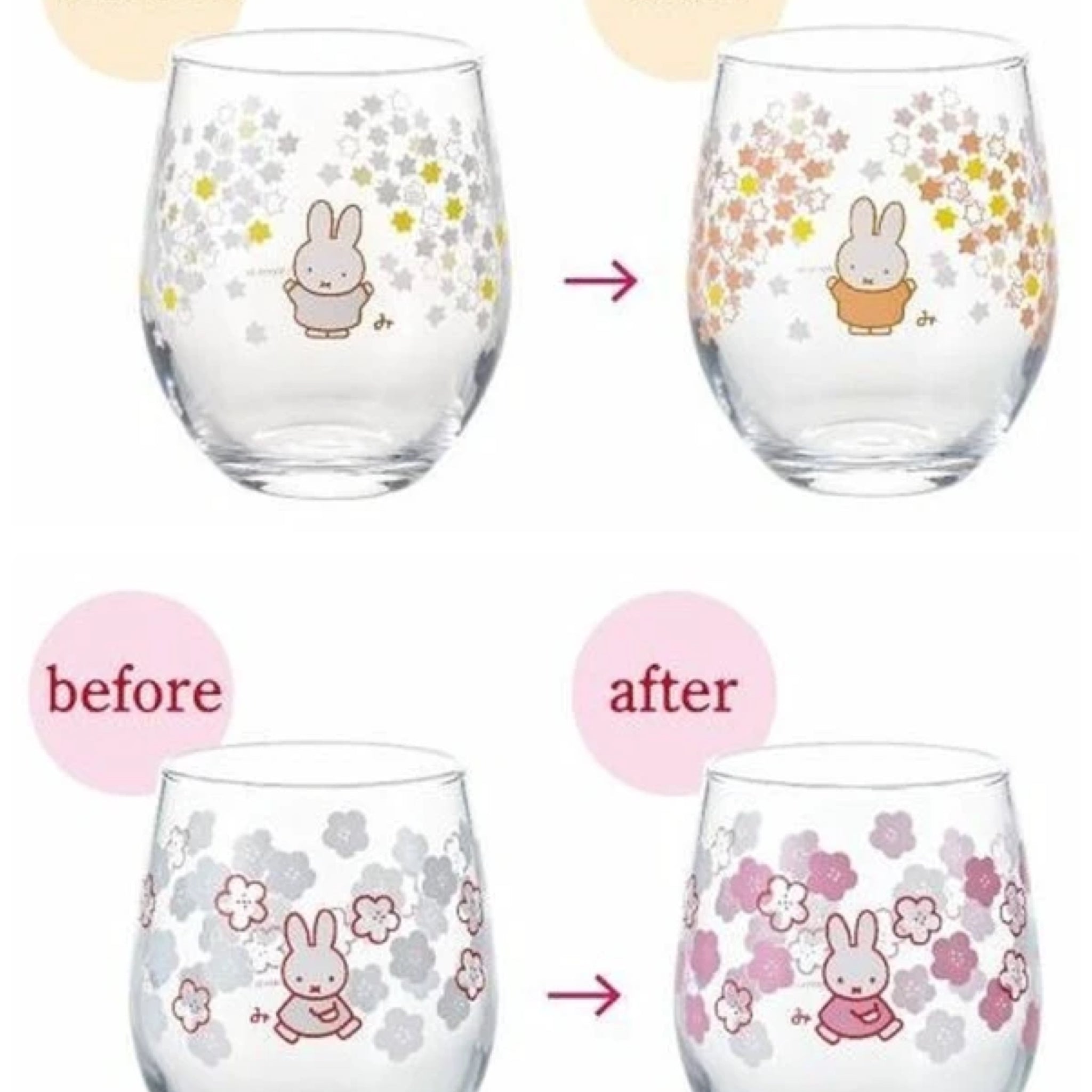 Miffy Honoka Series Color Changing Glass