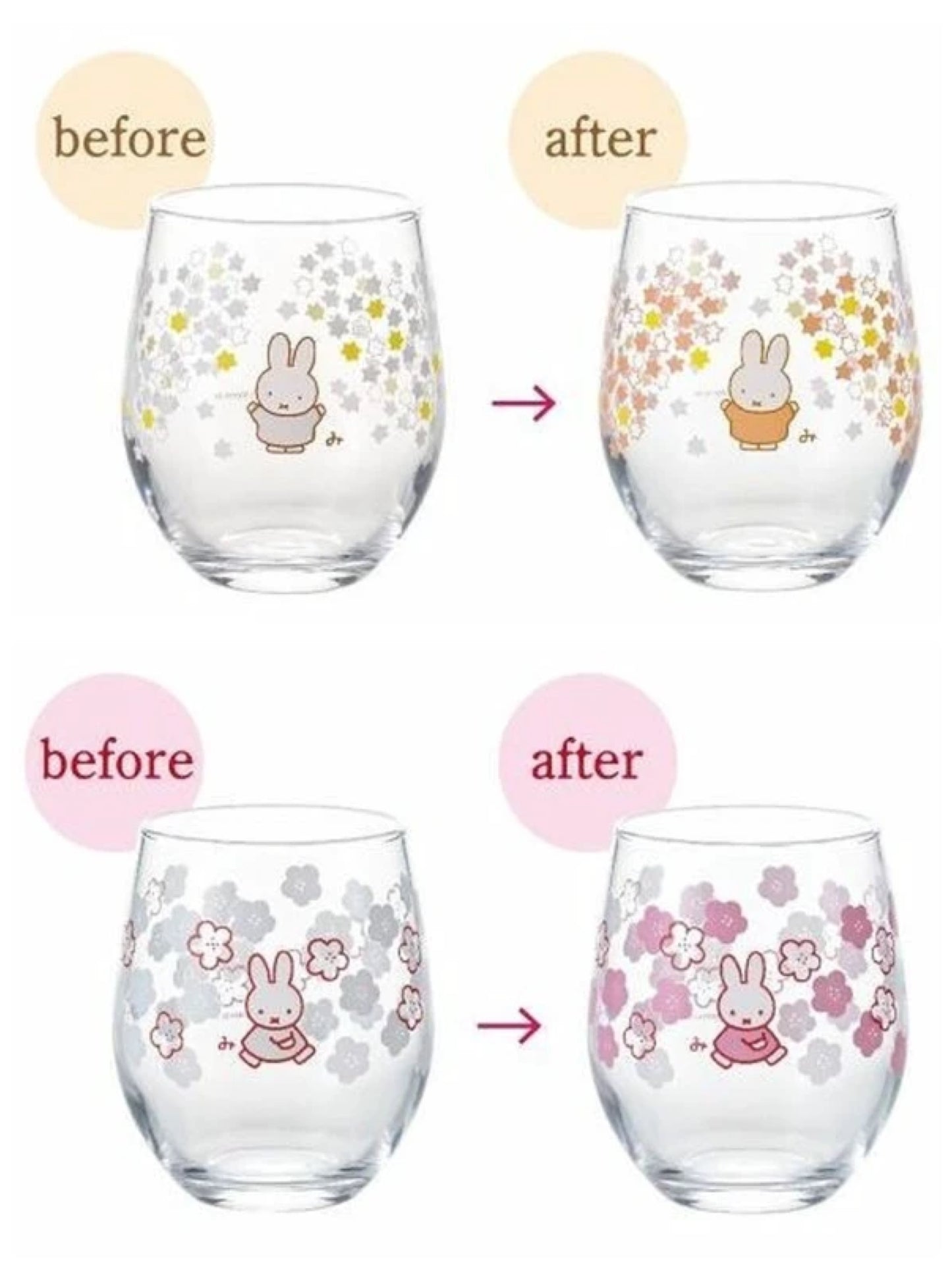 Miffy Honoka Series Color Changing Glass (S-1)