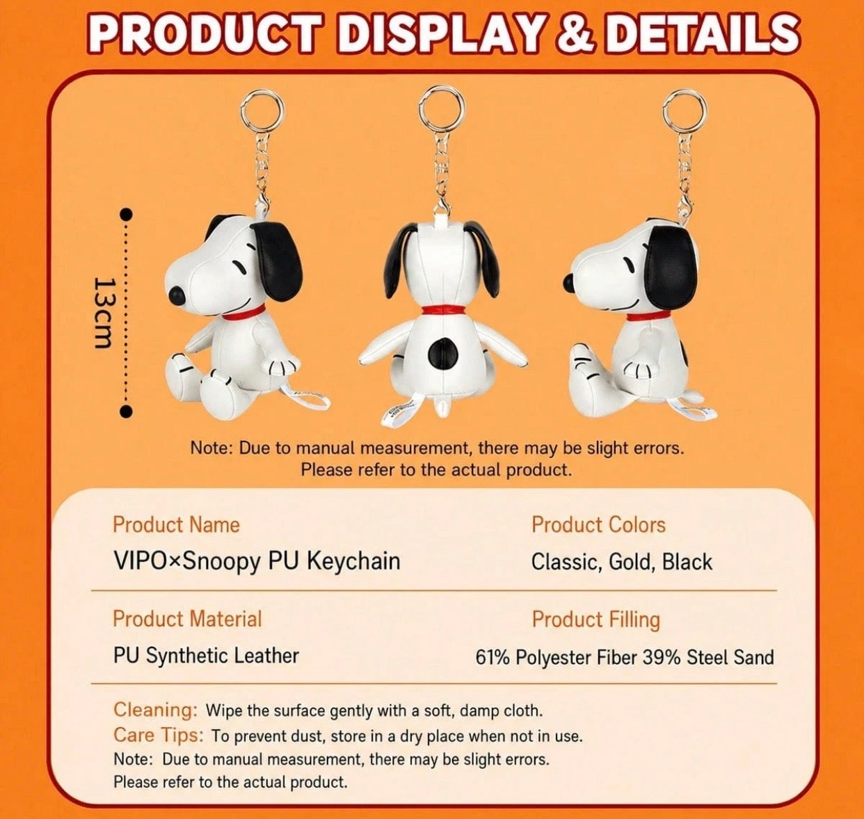 VIPO Snoopy PU Leather Keychain (S-4)