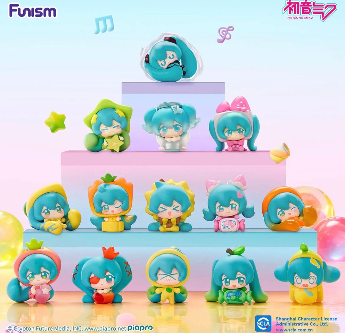 Hatsune Miku Dopamine Qface Blind Box [1 Box with 3 mini figures ]