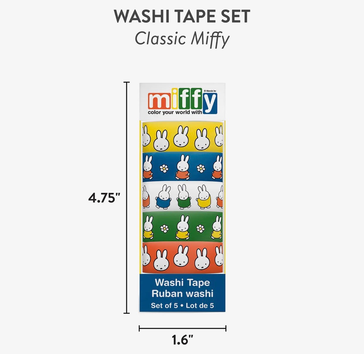 Miffy Washi Tape Set of 5 by Studio Oh!