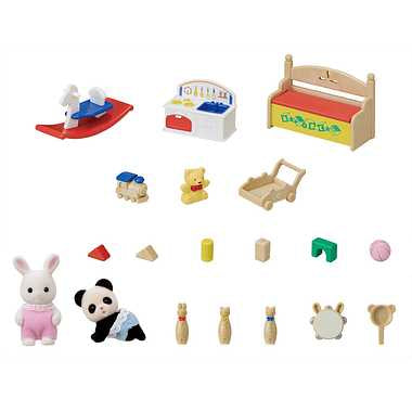 Sylvanian Families Calico Critters - Toy-Filled Set White Bunny and Panda Babies (S-4)