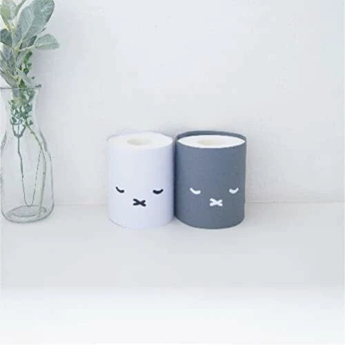 Miffy Toilet Paper Cover 2pc Set - Gray and White (Sleep)