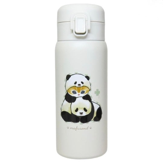 mofusand Stainless Steel One-Push Bottle Panda - Nyan (350ml)