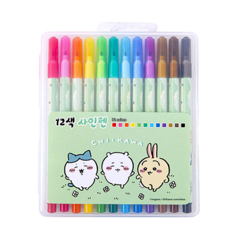 Chiikawa 12 Color Felt-Tip Pen Marker Set with Case