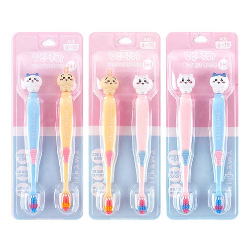 Chiikawa Character Toothbrush Set – 2-Pack Figure Topper