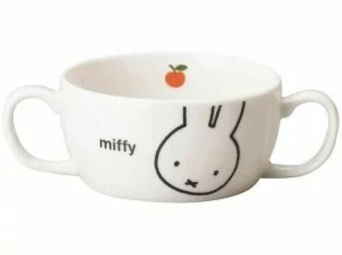 Miffy - Ceramic Rice bowl, Mug, Curry dish, Lenge, Ramen noodle bowl, Easy to scoop UD bowl M, Brion (Double handled soup cup (S-1)