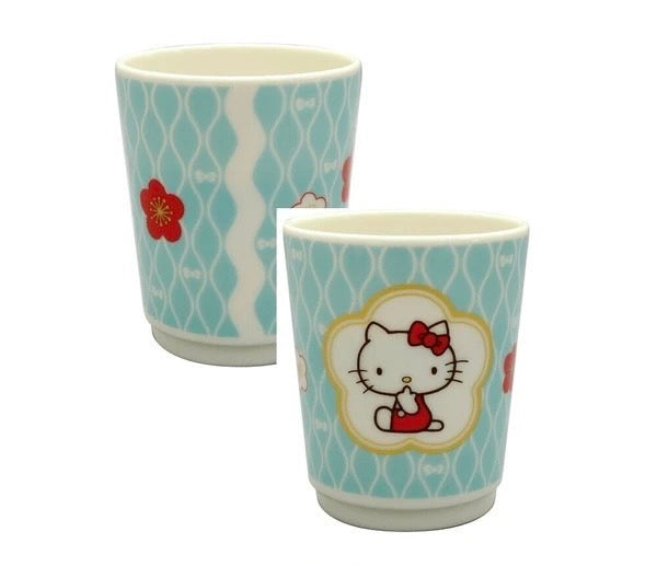 Hello Kitty Japanese Pattern Yunomi Tea cup (S-3)
