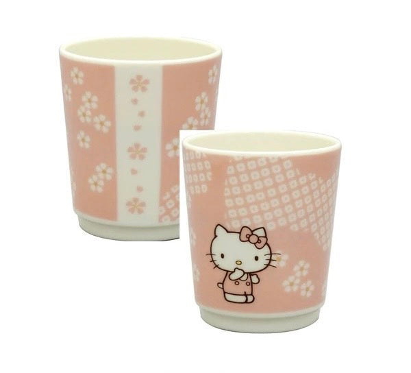 Hello Kitty Japanese Pattern Yunomi Tea cup (S-3)