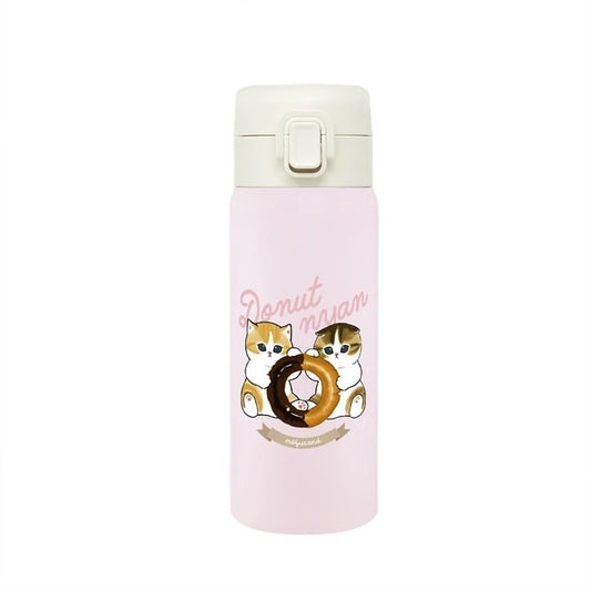 mofusand Stainless Steel One-Push Bottle -Donut Nyan (350ml)