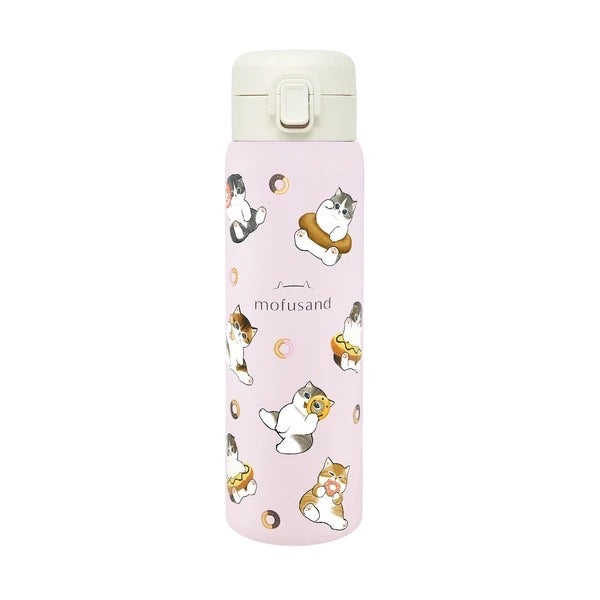 mofusand Stainless Steel One-Push Bottle - Donut Nyan (480ml) (C-5)