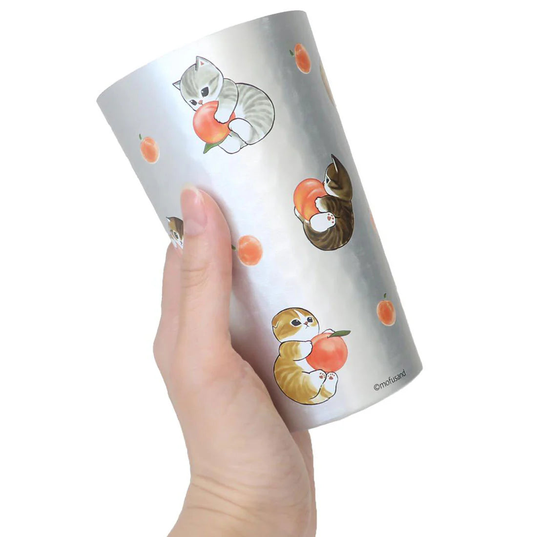 mofusand Aluminium Tumbler 450ml Peach Cat *Cold Beverage Only