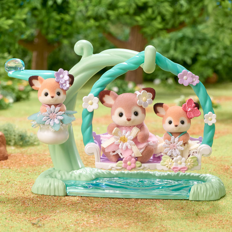 Sylvanian Families Calico Critters - Deer Baby & Waterfront Friendly Swing Set (S-4)