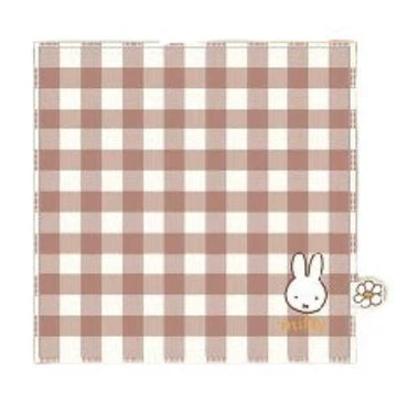 Miffy Mini Towel - Brown Gingham (C-2)