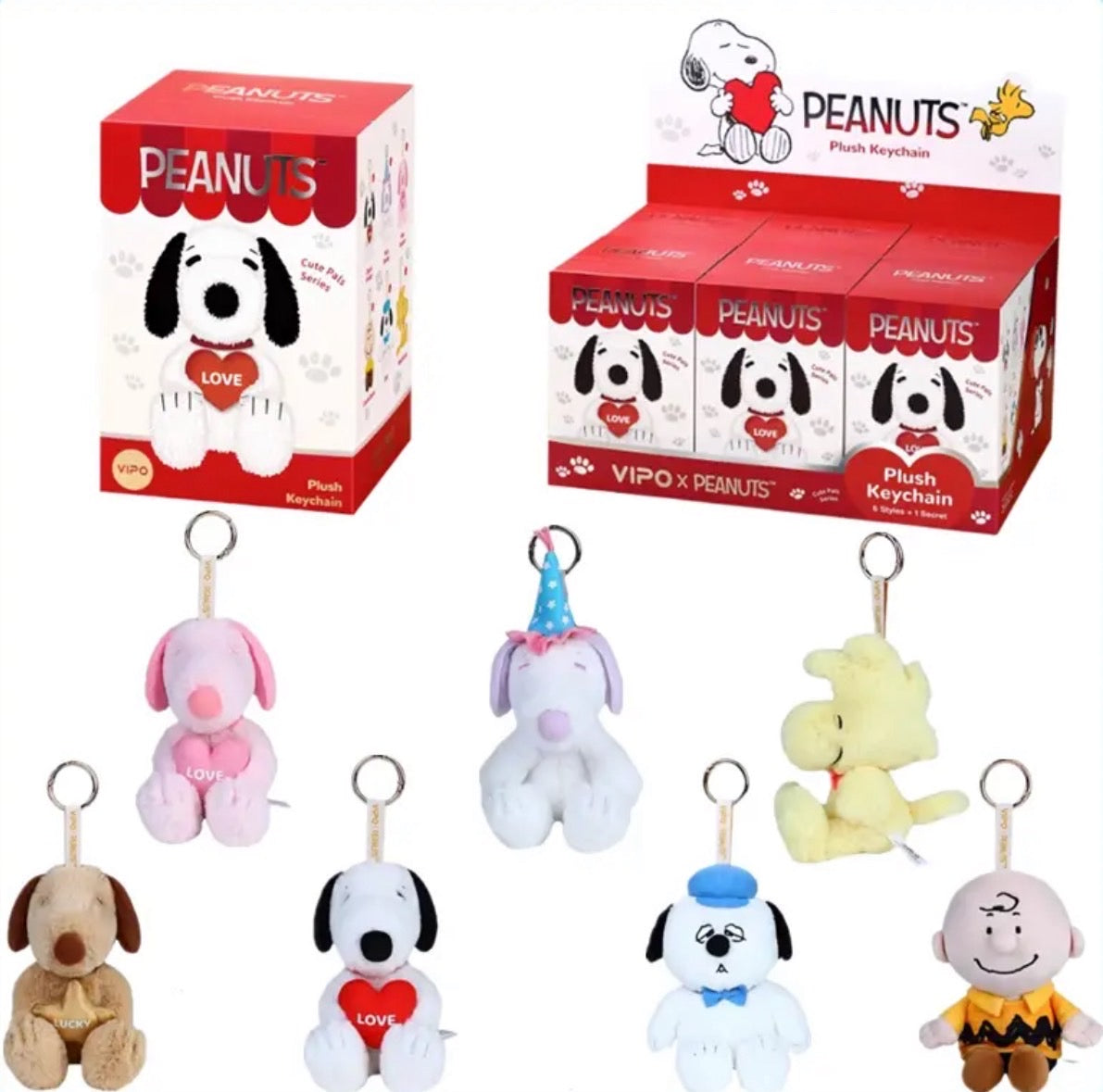 VIPO x Peanuts Snoopy Plush Keychains Blind Box [1 Single Box]