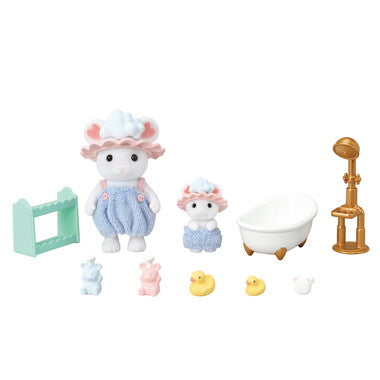 Sylvanian Families Calico Critters - Marshmallow Mouse Bath Time Set (S-4)