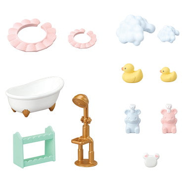 Sylvanian Families Calico Critters - Marshmallow Mouse Bath Time Set (S-4)